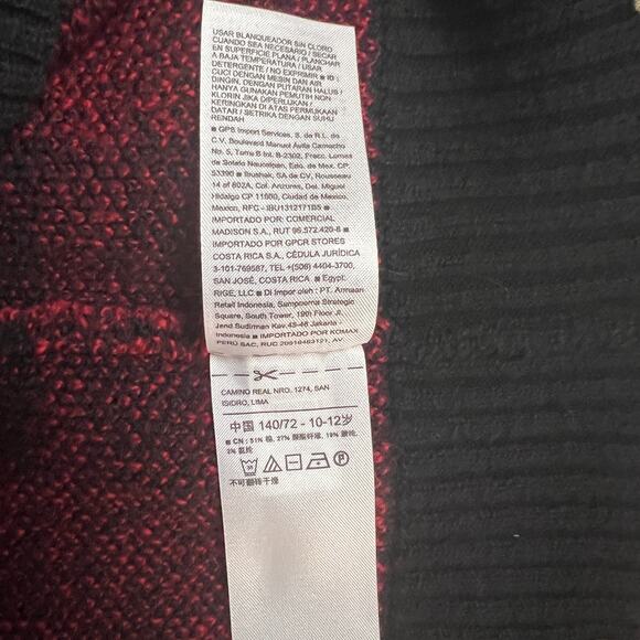 Old Navy Buffalo Plaid Red Black Crewneck Sweater Youth L (10-12) - Picture 7 of 8